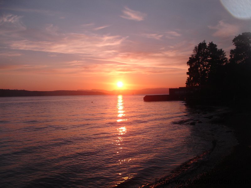 Sandbukta badeplass solnedgang