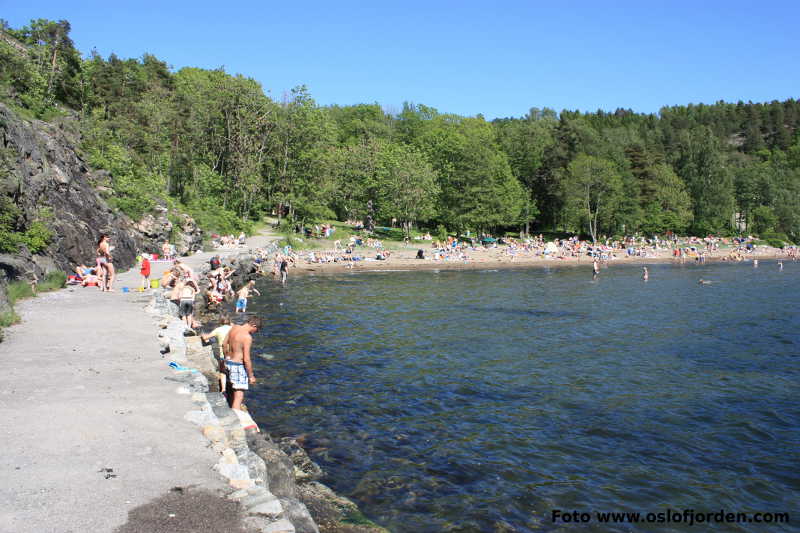 Skiphelle badeplass badestrand Frogn