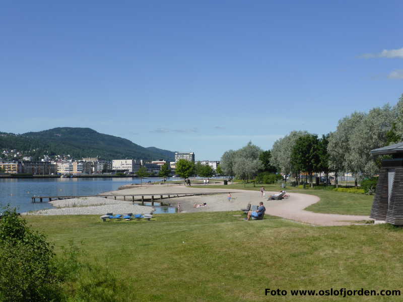 Bragernes strand badeplass sandstrand, Drammen