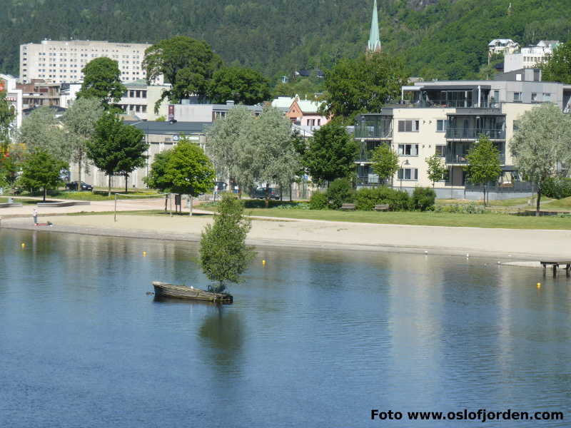 Bragernes strand badeplass sandstrand, Drammen