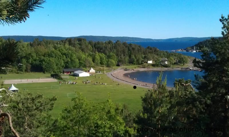 Oversikt over Langøyene badeplass