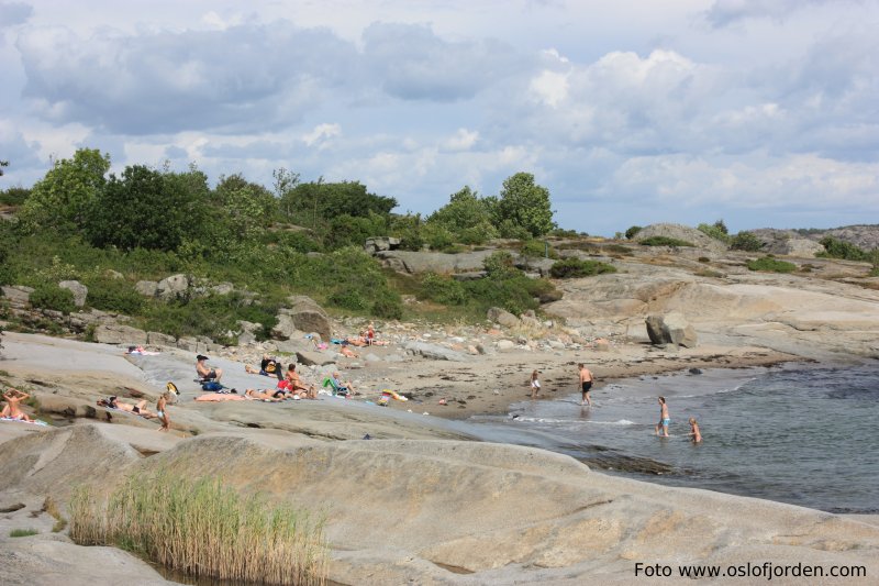 badeplass sandstranda på Lilleskagen