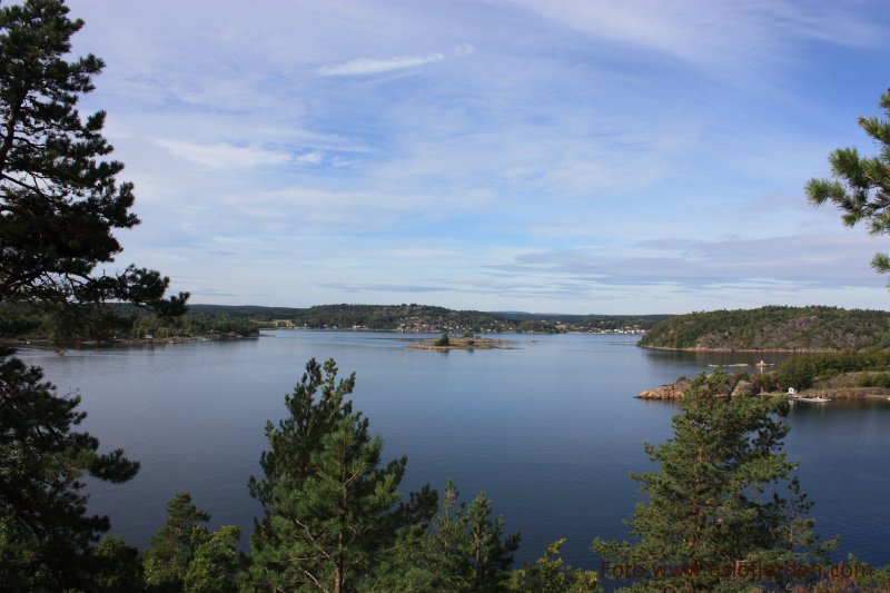 kyststi Utsikt mot sundet mellom Veierland og Håøya